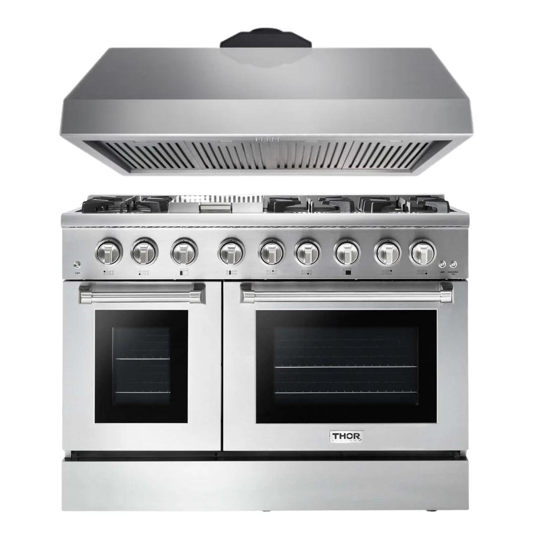 48 Gas Burner Electric Oven Range and Range Hood K248