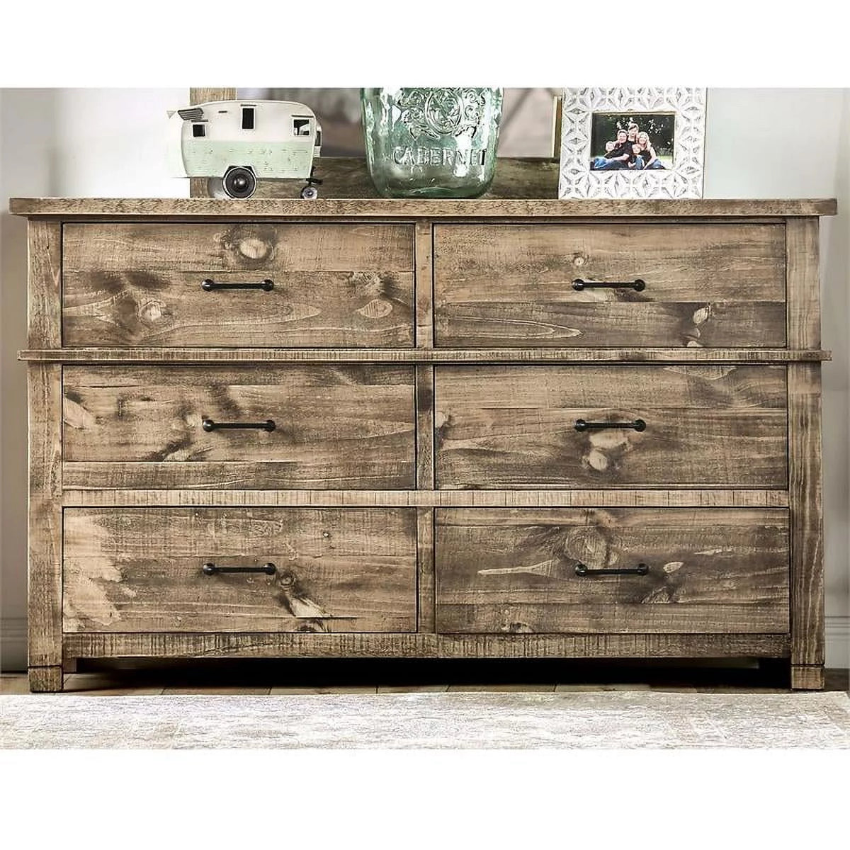 Ash Brown 2-Piece Wood Dresser and Mirror Set H3264