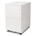 White 2-Drawer Metal Mobile File Cabinet with Lock G766