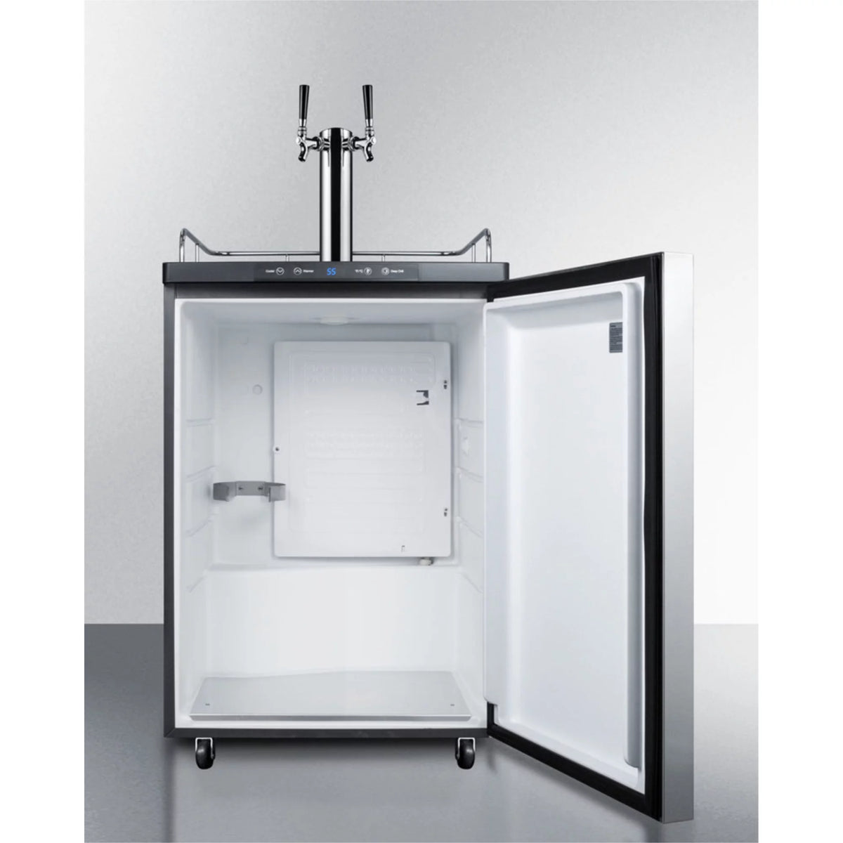 24 Built In Beer Dispenser with Twin Taps D387