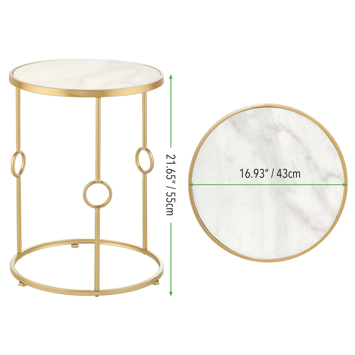 Round Side/End Table with Decorative Legs N41919
