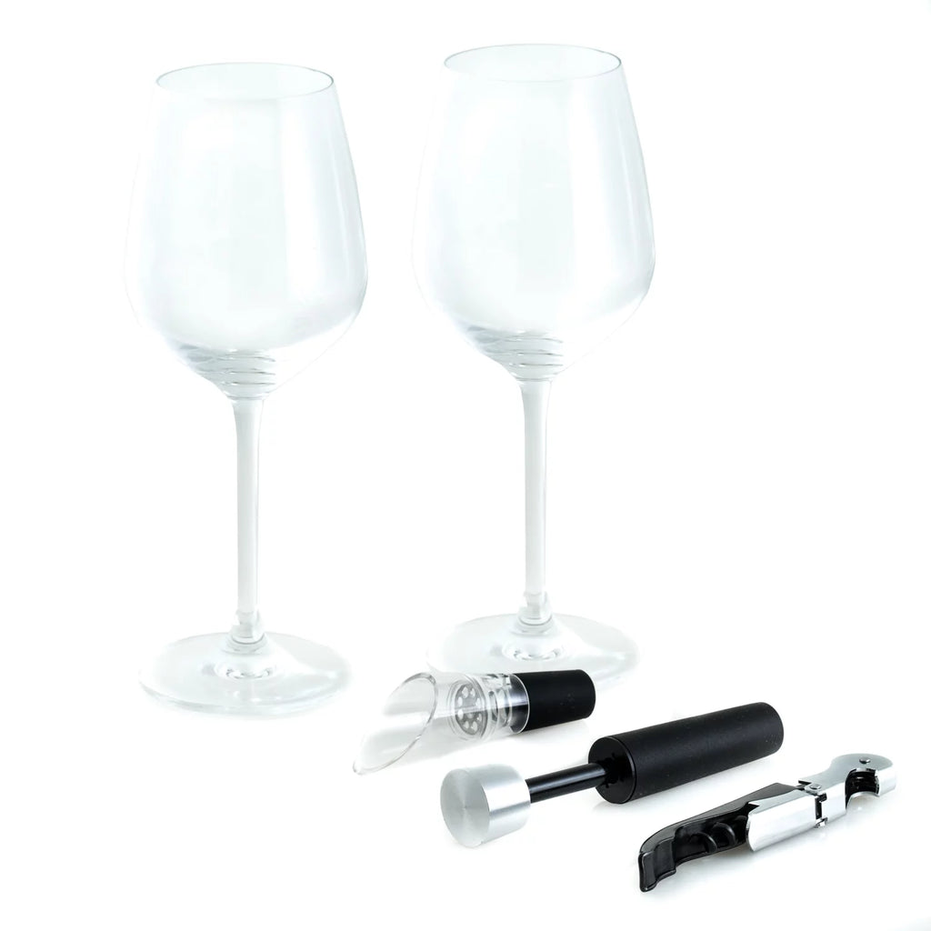 Black 5 Piece Crystal Wine Set C76678