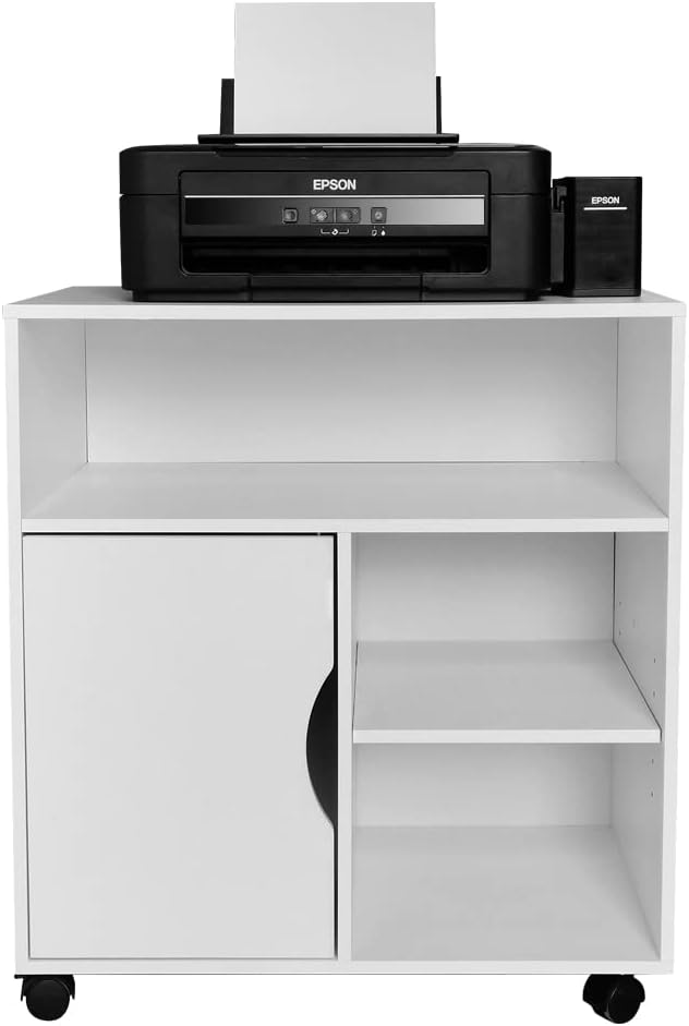 Mobile File Cabinet with Wheels and 3 Open Shelves N1068