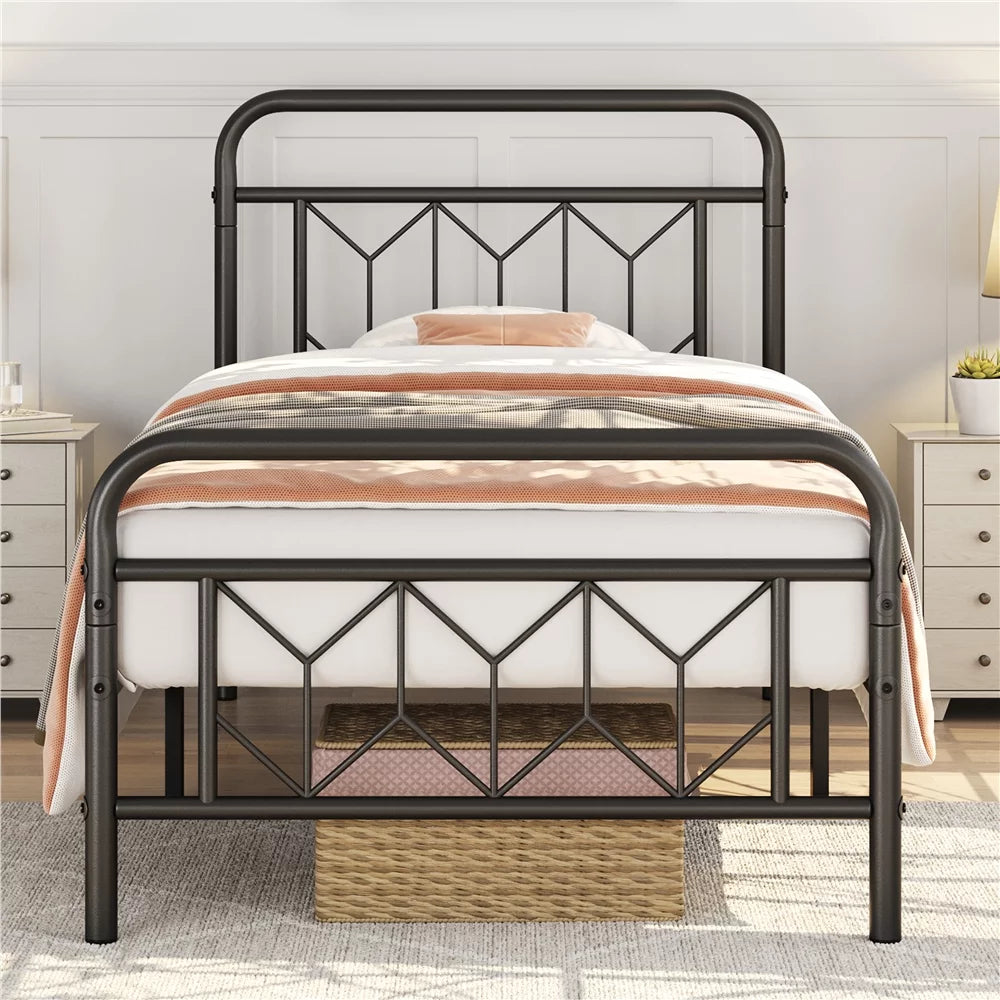 Twin Black Metal Bed Frame M67384