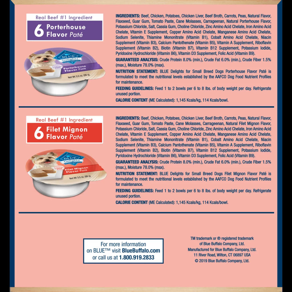 Grain-Free Pate Wet Dog Food Variety Pack, 3.5 oz. Cups (12 Pack) P11340