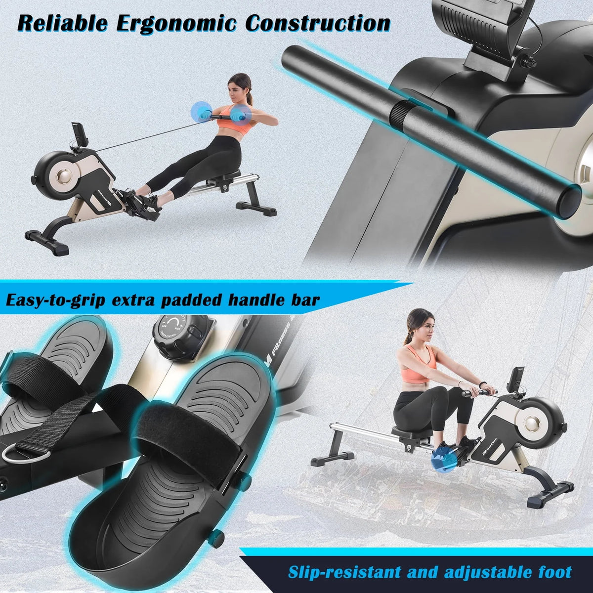 Magnetic Rowing Machine with LED Monitor and 8-Level Adjustable Resistance P9240