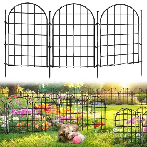 32.5 ft x 22 in 30 Panels Arched No Dig Metal Garden Fence X922