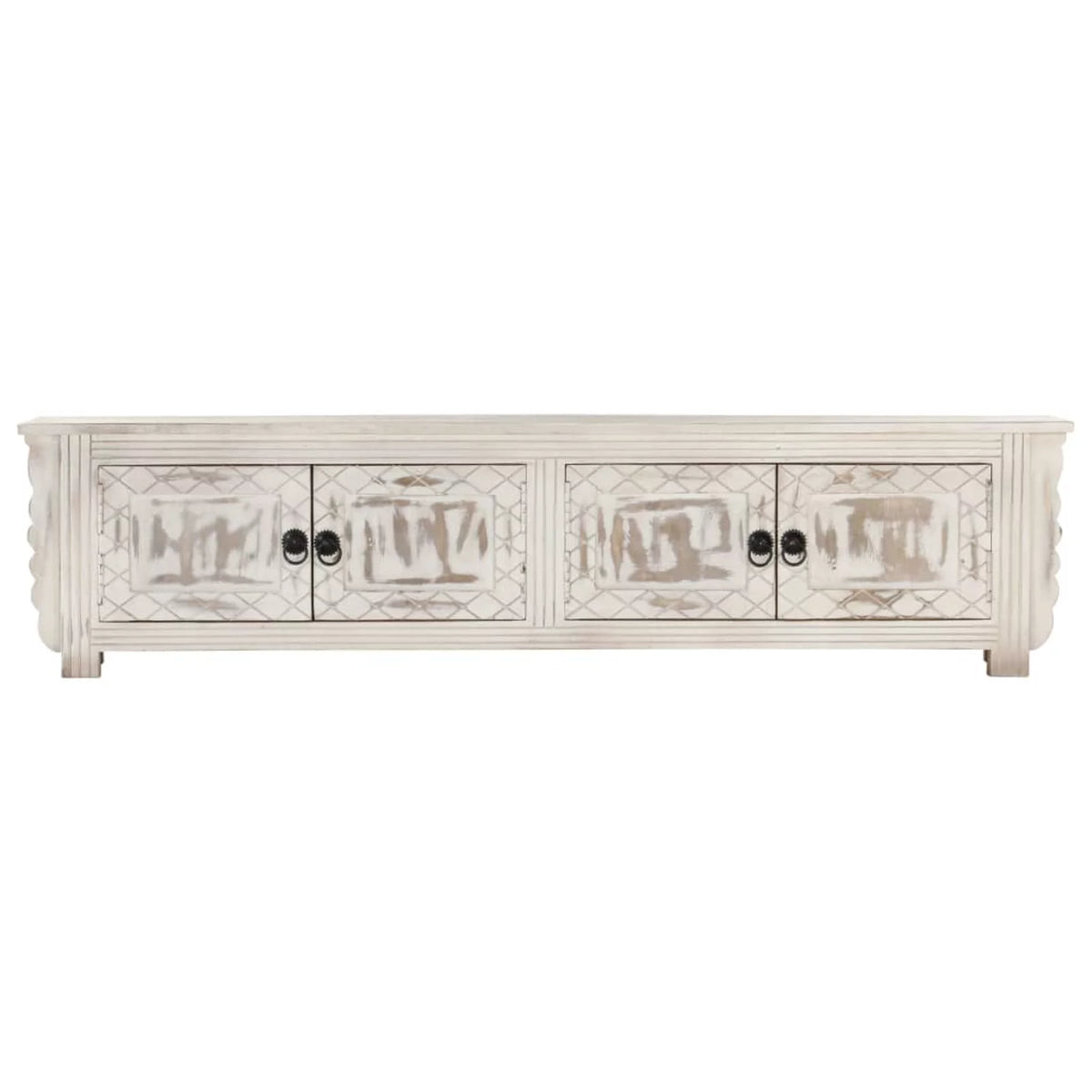 White Solid Mango Wood TV Cabinet R6864