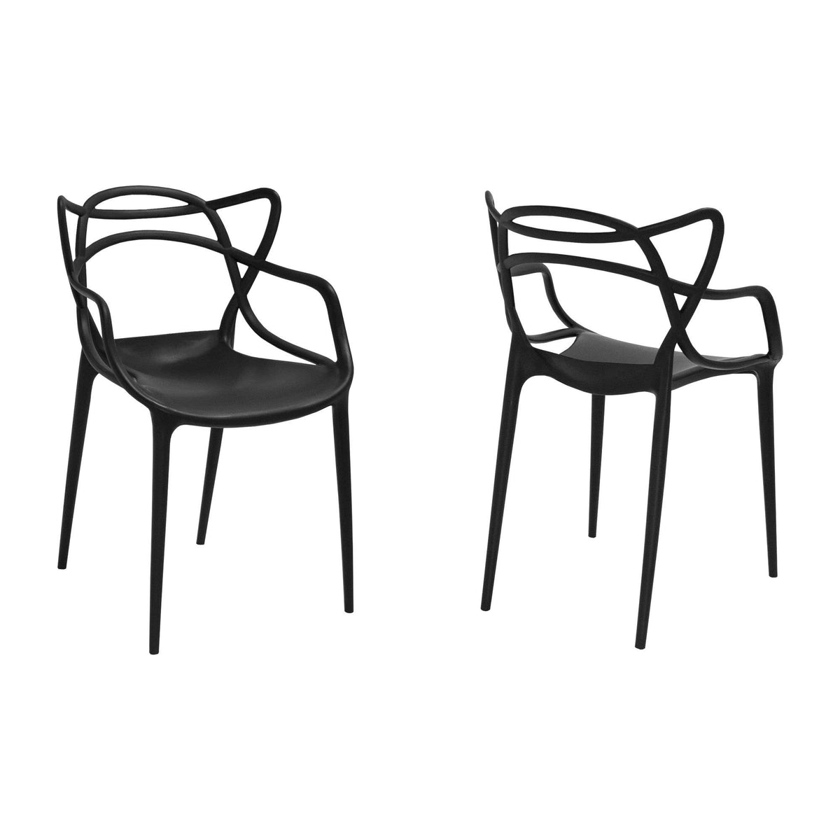 Black Plastic Dining Chair Set of 2 N6807