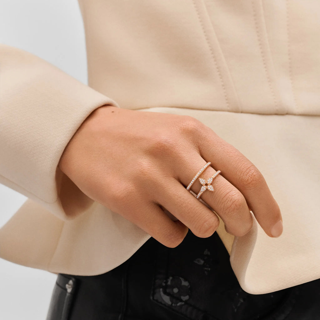 Rose Gold and Diamond Double Row Ring P3553