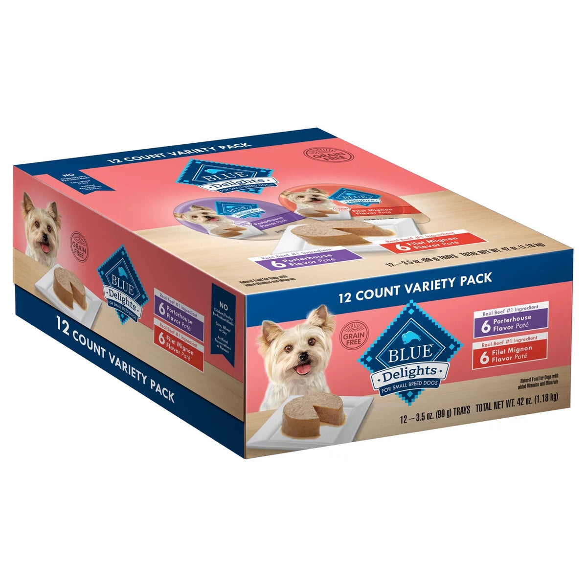 Grain-Free Pate Wet Dog Food Variety Pack, 3.5 oz. Cups (12 Pack) P11340
