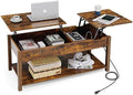 42.5" Lift Top Coffee Table with Hidden Compartment and USB Ports X941