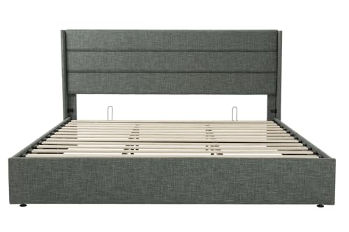 Queen Size White Velvet Upholstered Platform Bed with Storage A5245