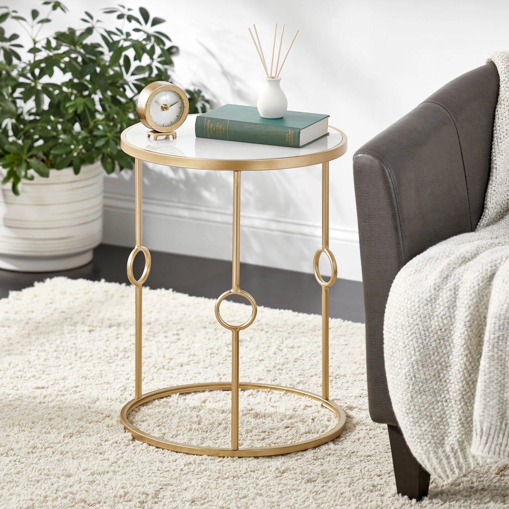Round Side/End Table with Decorative Legs N41919
