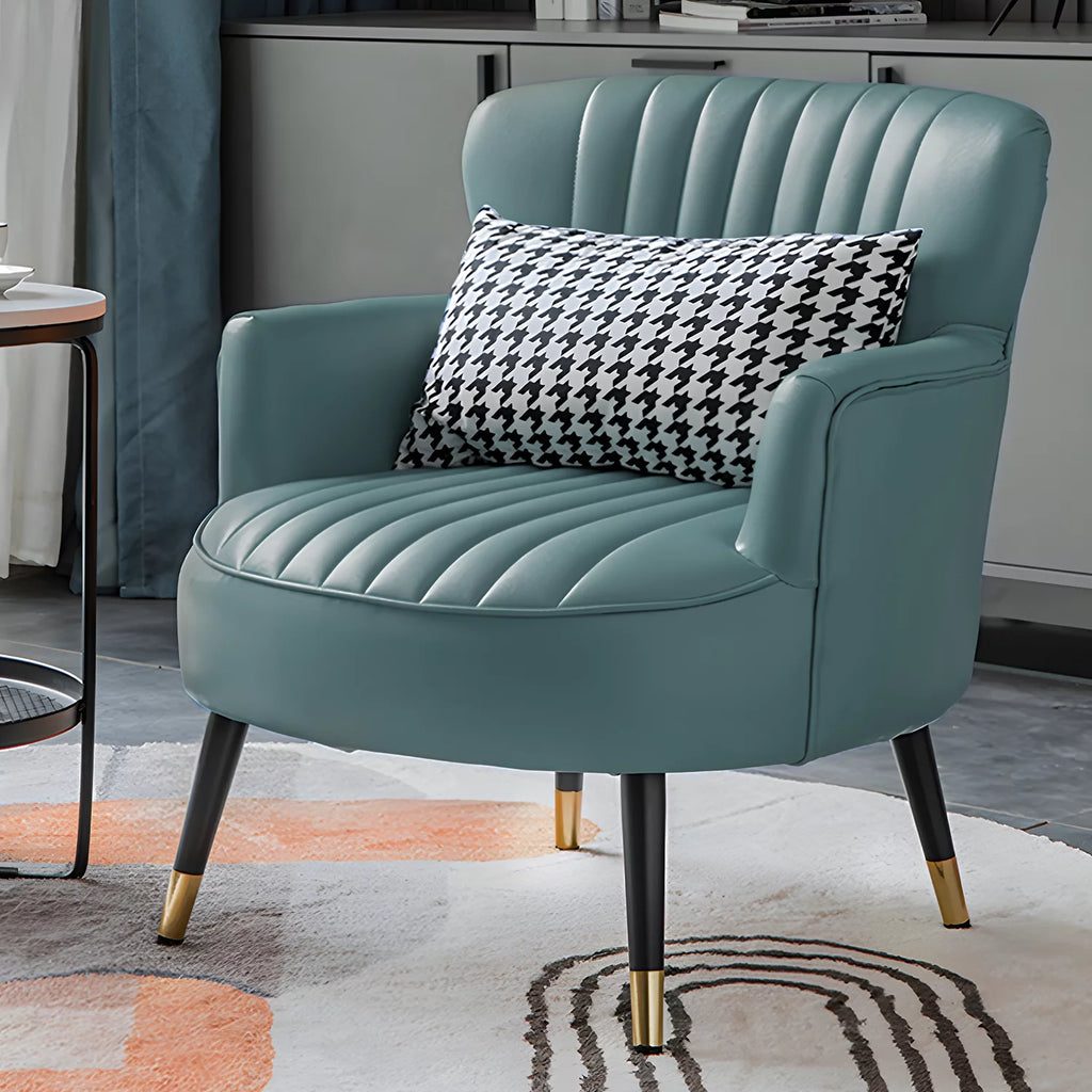 Cadet Blue Upholstered Accent Chair with Pillow O74778