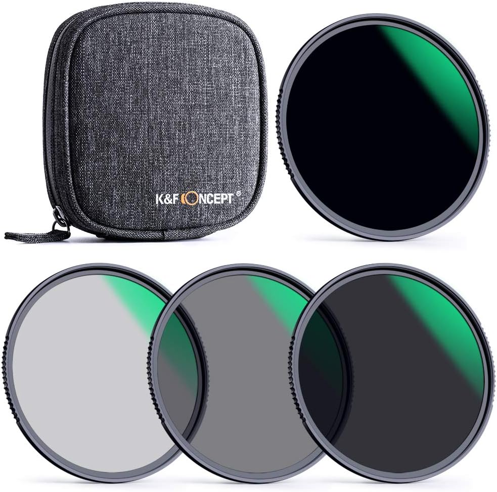77mm Fixed ND Lens Filter Kit, ND4 ND8 ND64 ND1000 Filter Set with 4-Filter Pouch C519079