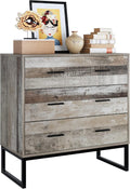 3 Drawer Chest Dresser with Solid Wood Frame and Metal Legs Z66425