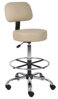 Beige Caressoft Medical Drafting Stool with Back Cushion T63802
