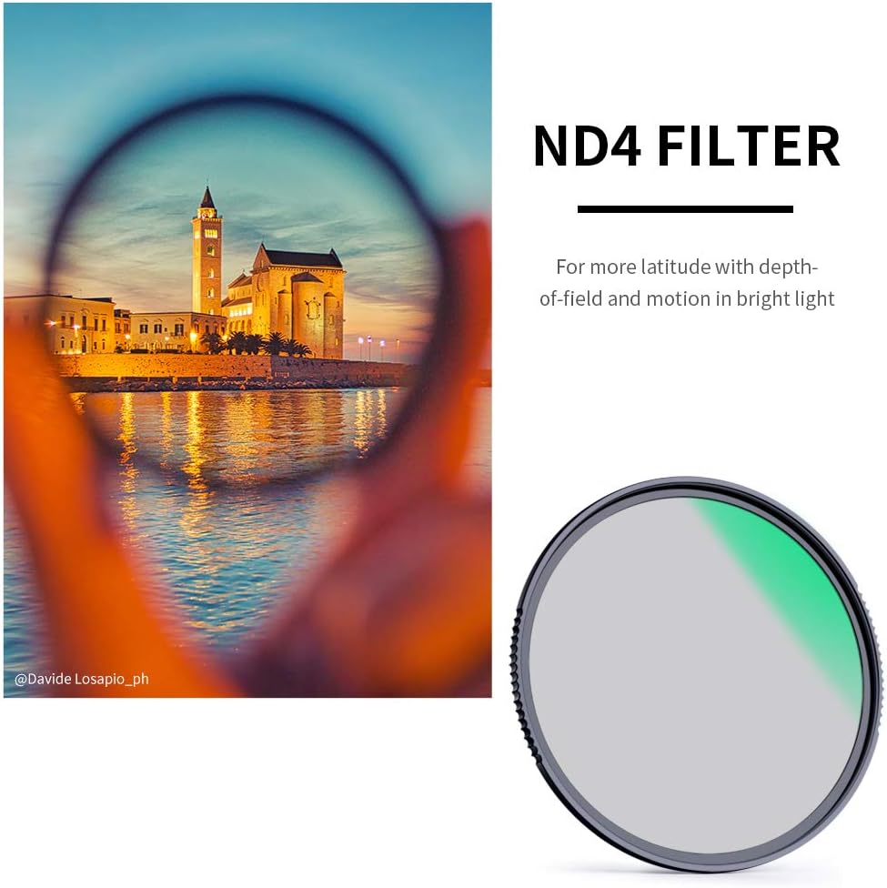 77mm Fixed ND Lens Filter Kit, ND4 ND8 ND64 ND1000 Filter Set with 4-Filter Pouch C519079
