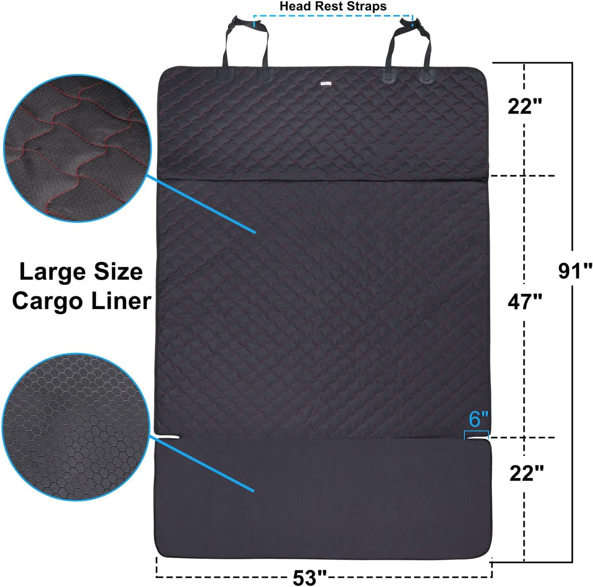 Waterproof Nonslip SUV Cargo Liner with Bumper Flap L599274
