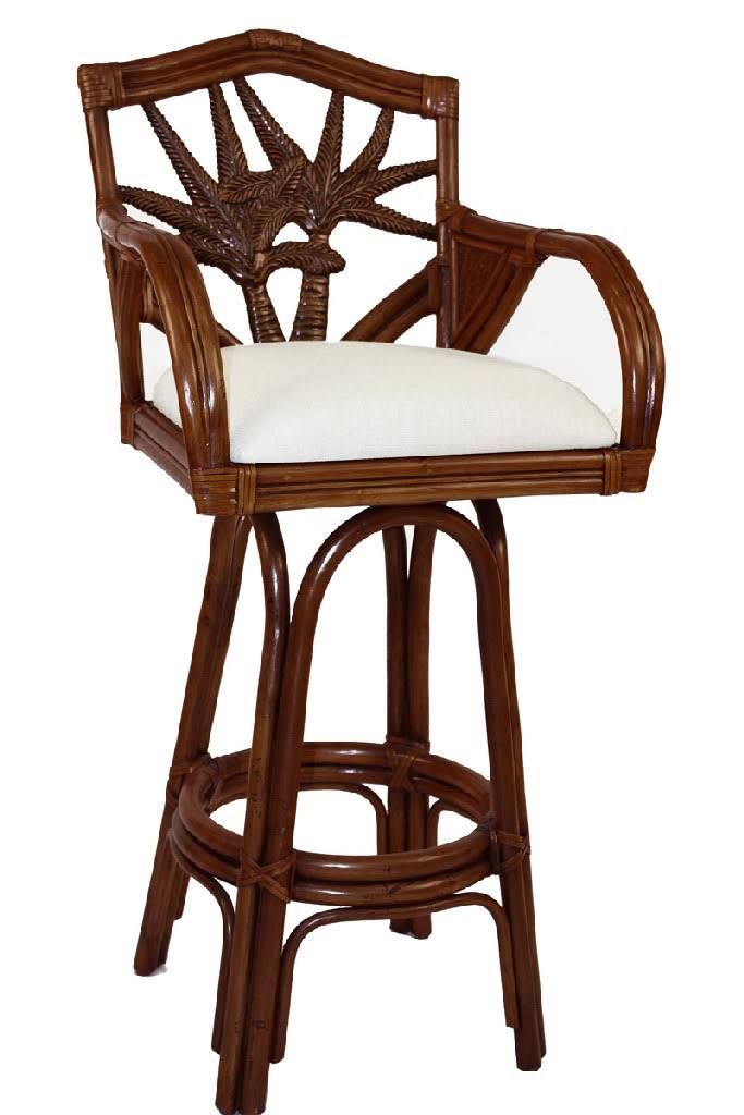 Indoor Swivel Rattan & Wicker Barstool L506