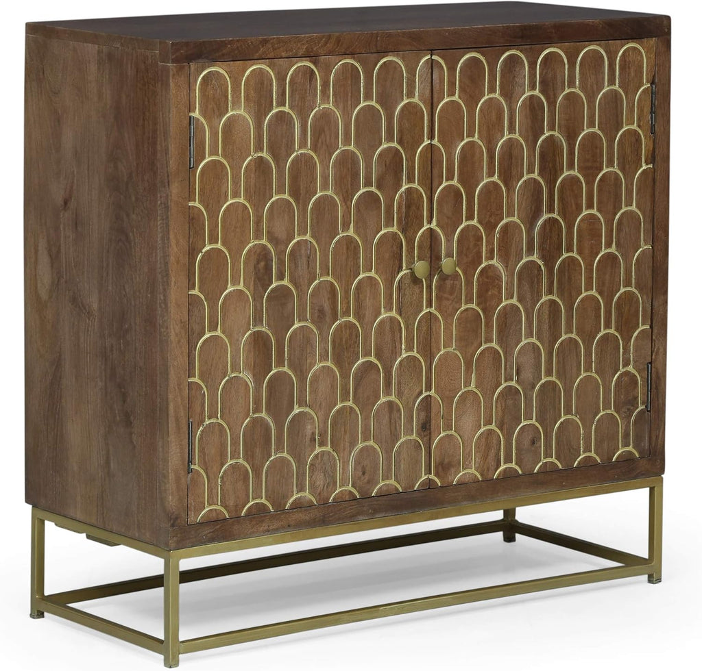 Walnut 2 Door Wooden Cabinet G160