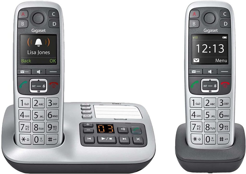 Two Cordless Phones with Answering Machine, Extra Large Keys, Pack of 2 O989