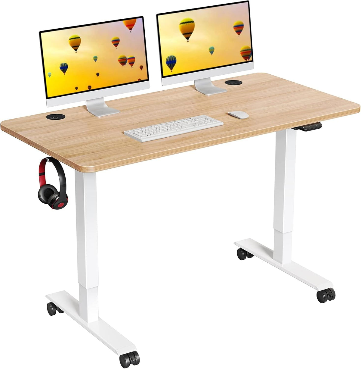 Electric Standing Desk, 48 x 24 Inch Height Adjustable Desk, Black M184