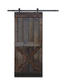 36 in. x 84 in. Dark Coffee Stain Knotty Pine Wood Interior Sliding Barn Door with Hardware Kit G50421