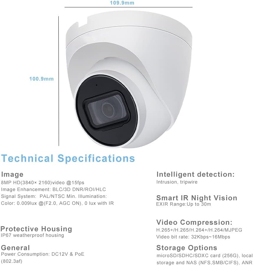 8MP Starlight IR Eyeball Network Camera A40975