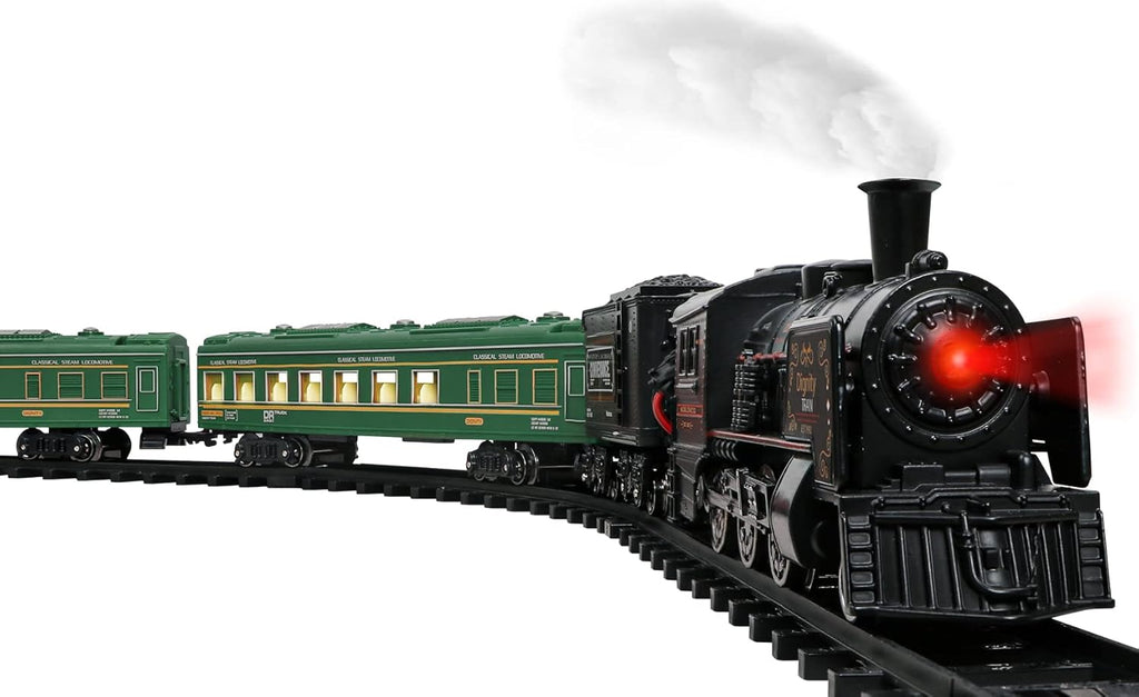 Metal Alloy Electric Train Set with Steam Locomotive, Passenger Carriages & Tracks S298