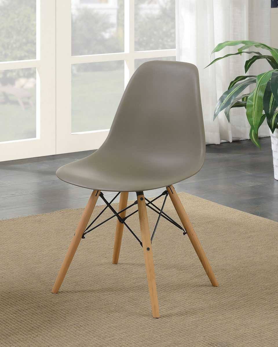 Modern Dining Side Chair Set of 2 Brown N390688