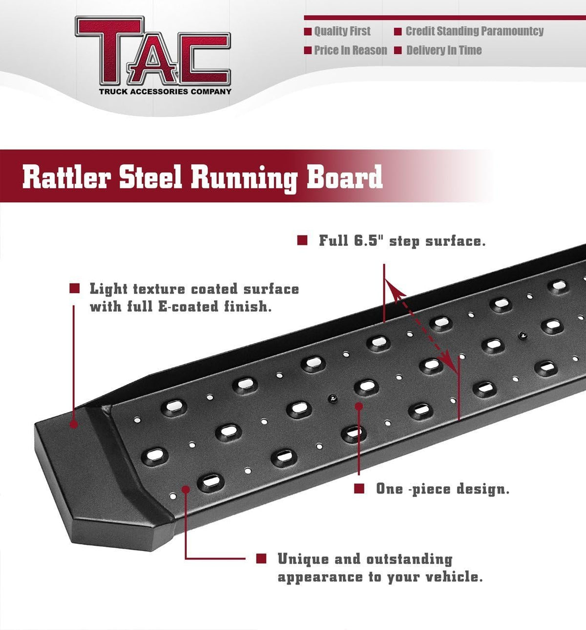 Black Steel Running Boards 2pcs E464