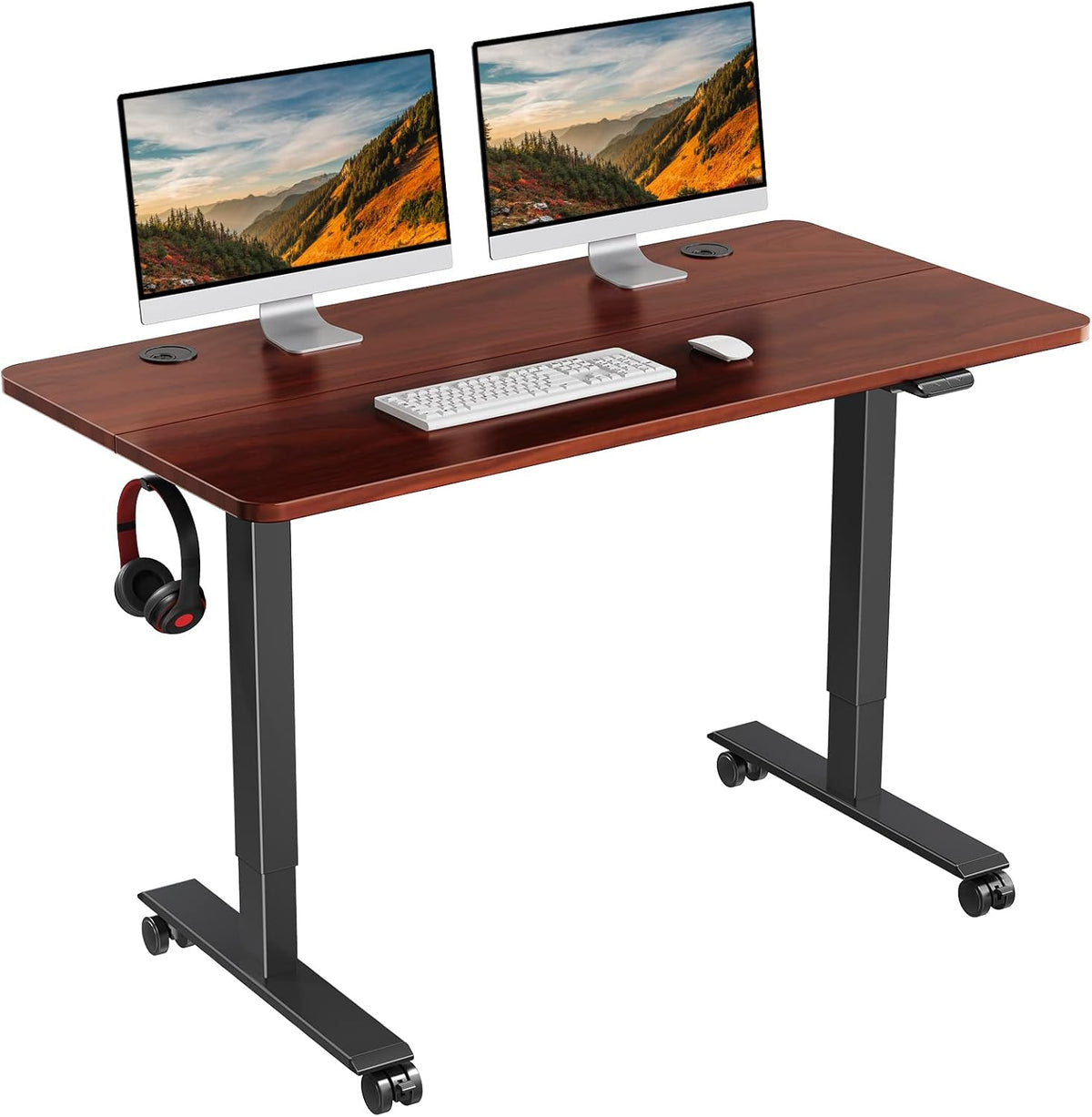 Electric Standing Desk, 48 x 24 Inch Height Adjustable Desk, Black M184