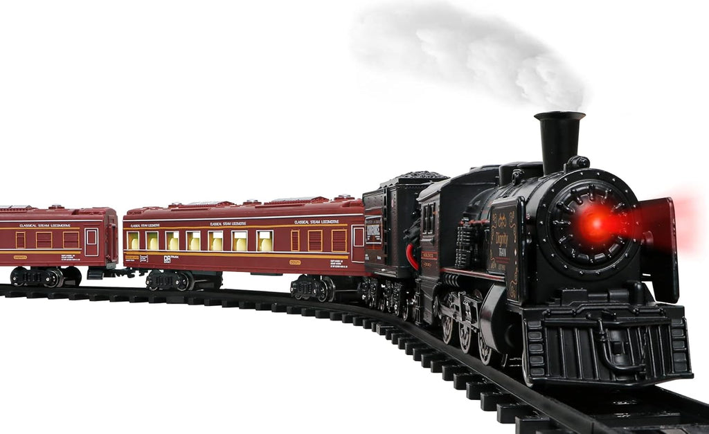 Metal Alloy Electric Train Set with Steam Locomotive, Passenger Carriages & Tracks S298