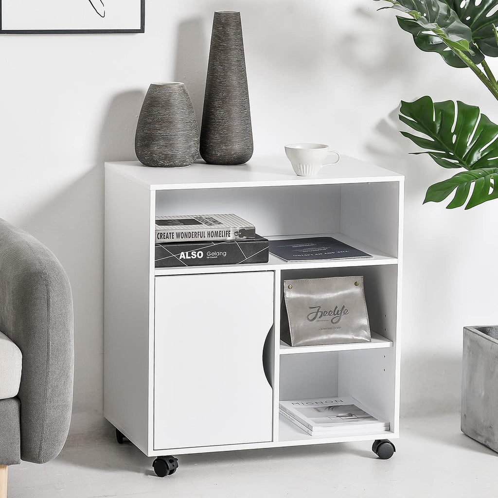 Mobile File Cabinet with Wheels and 3 Open Shelves N1068