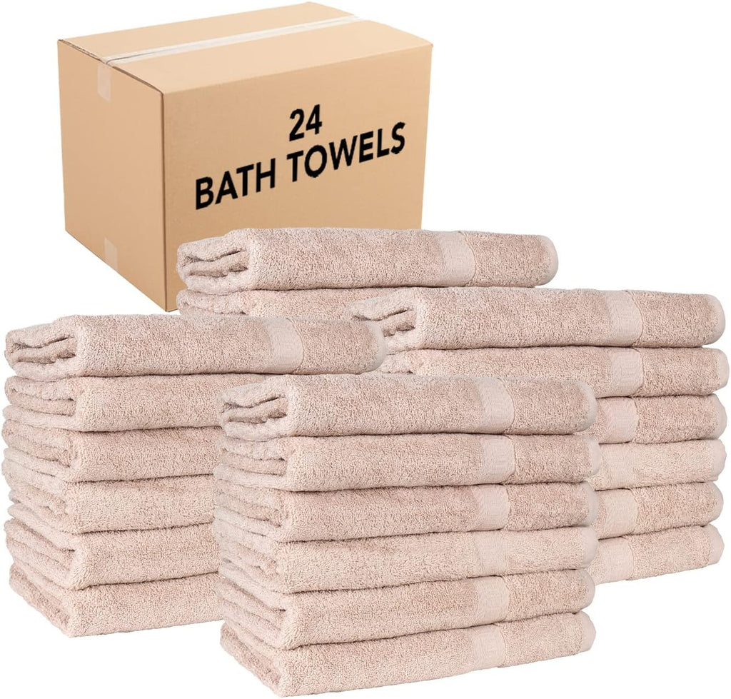 Beige Bath Towels 25x52 24 Pack Z7840
