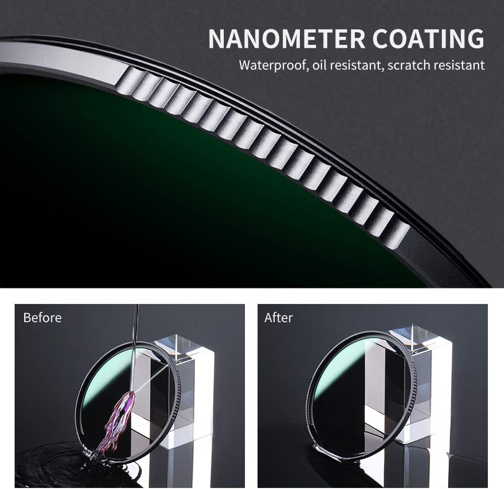77mm Fixed ND Lens Filter Kit, ND4 ND8 ND64 ND1000 Filter Set with 4-Filter Pouch C519079