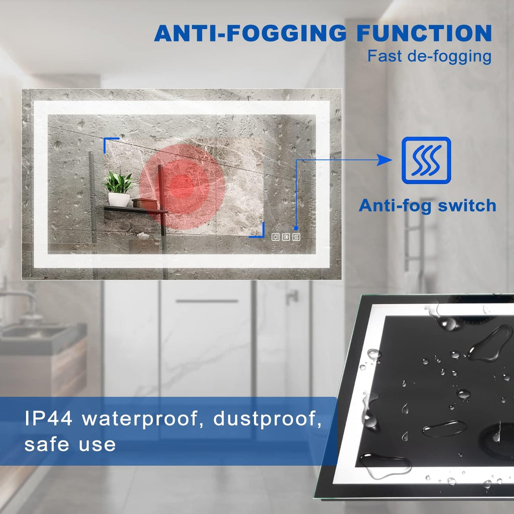 40×24 Inch LED Anti-Fog Dimmable Bathroom Mirror Y983