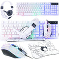 Wired LED RGB Backlight Gaming Keyboard and Mouse and Mouse pad and Gaming Headset 4 in 1 D777315