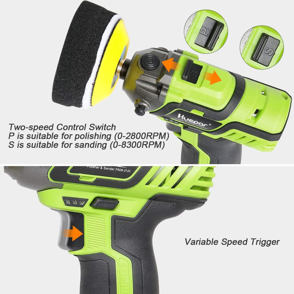 3-inch Cordless Variable Speed Polisher/Sander with 2 Li-ion Batteries Z529