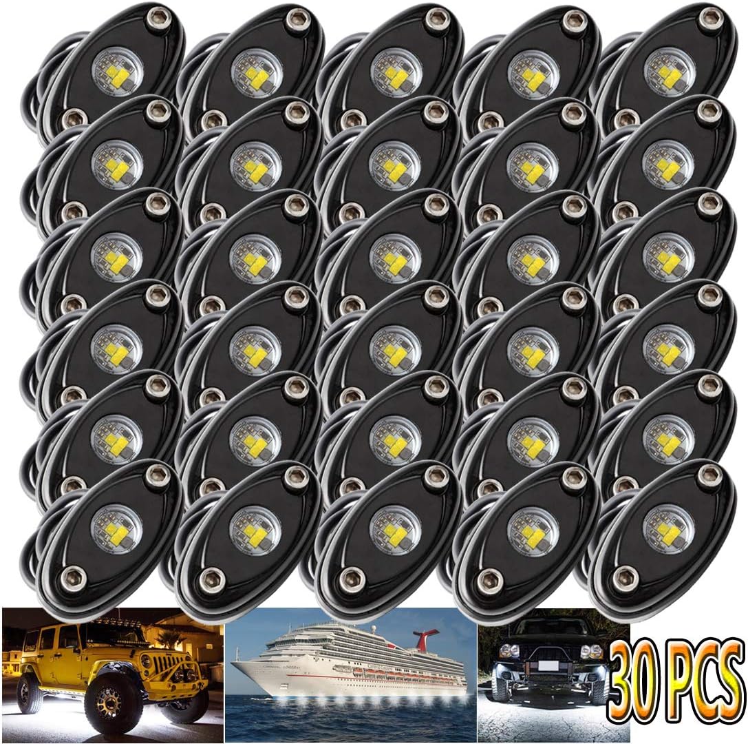 White 20PCS LED Rock Lights K826