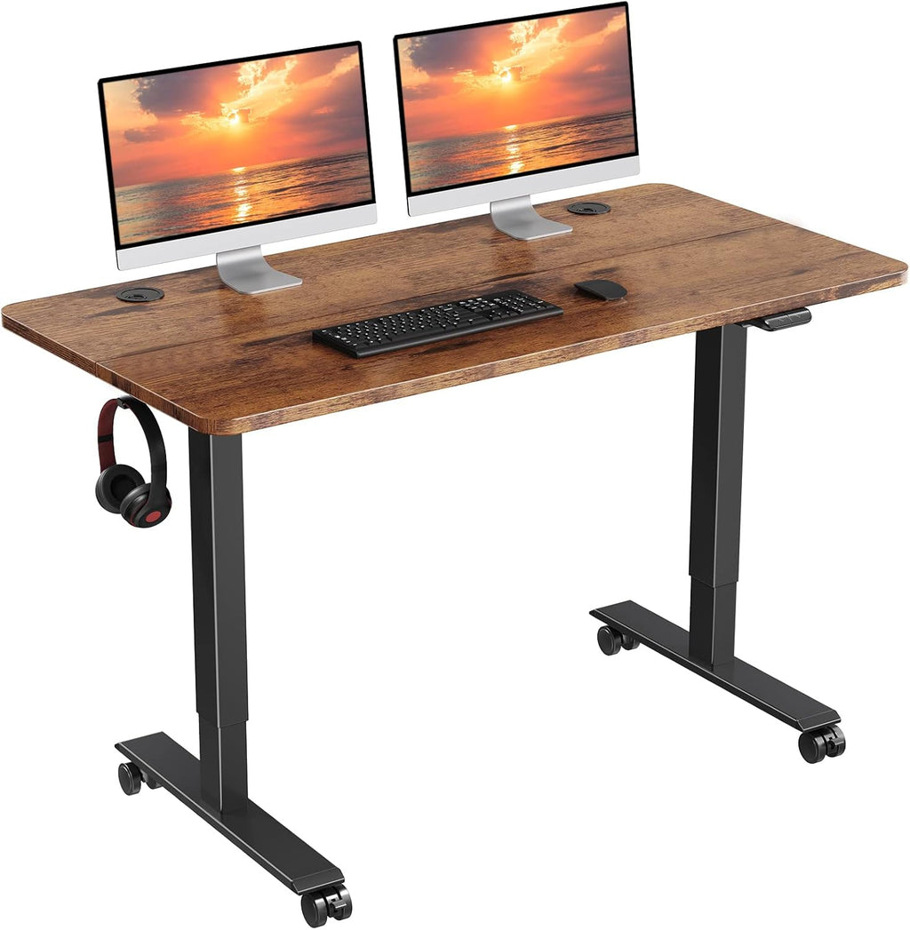 Electric Standing Desk, 48 x 24 Inch Height Adjustable Desk, Black M184