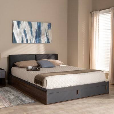 Queen Upholstered Storage Platform Bed X1762