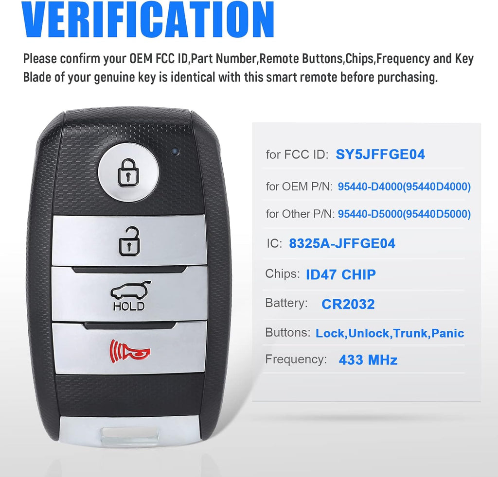 Car Key Fob Replacement 4 Buttons K758