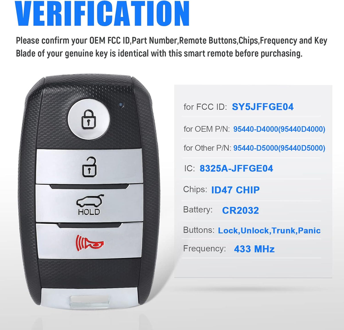 Car Key Fob Replacement 4 Buttons K758