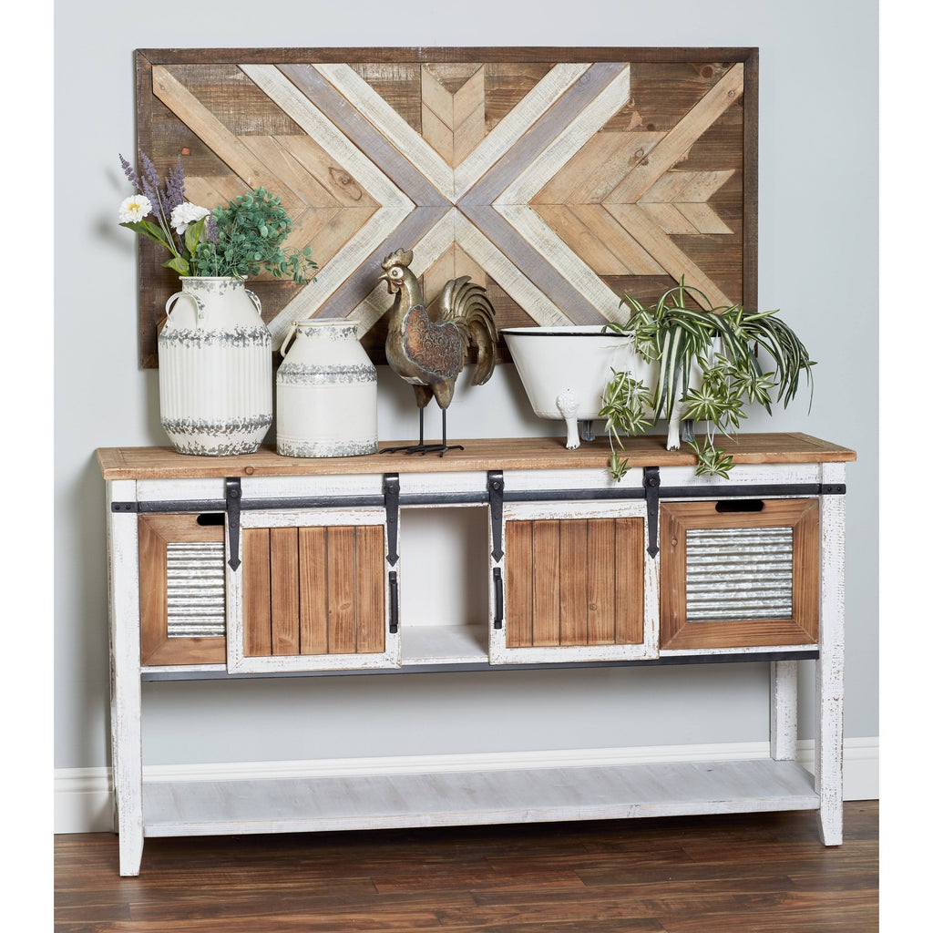 Wood and Metal Console Cabinet Y1364