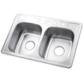 Brushed Nickel Double Bowl Kitchen Sink O181804
