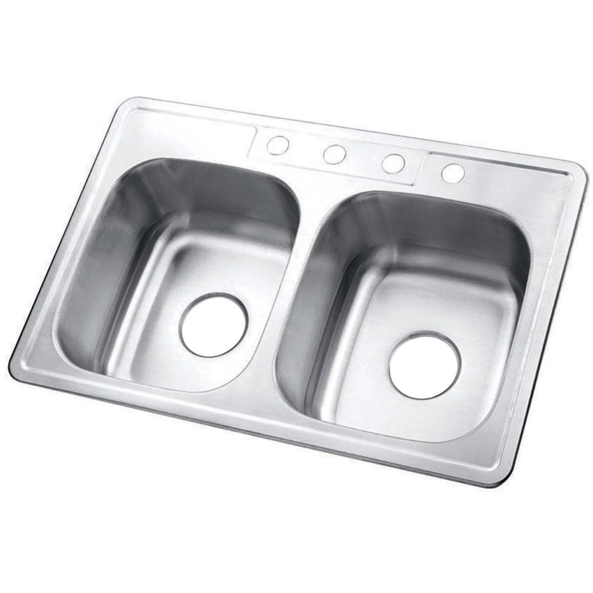 Brushed Nickel Double Bowl Kitchen Sink O181804