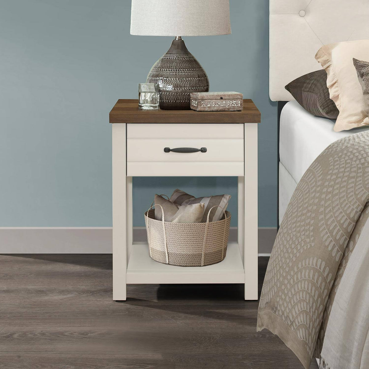 Gray Set of 2 Rectangular Nightstand U798
